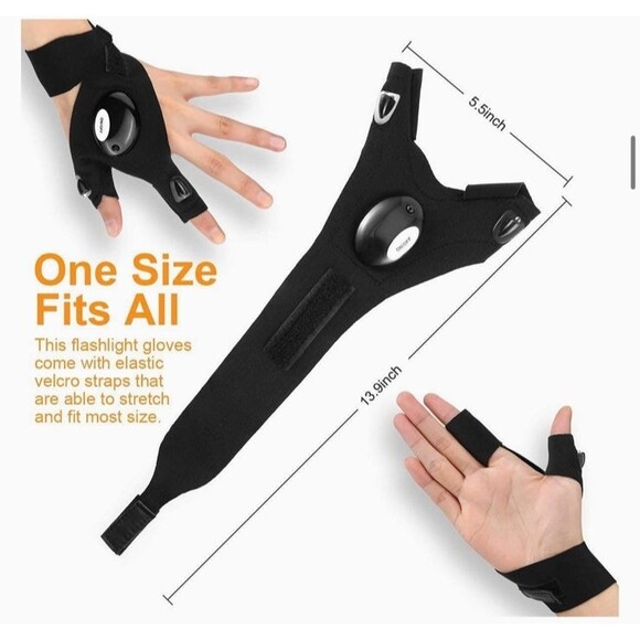 Flashlight Gloves LED Waterproof Hands Free Lights for Car Repairing Gift S - Picture 6 of 6